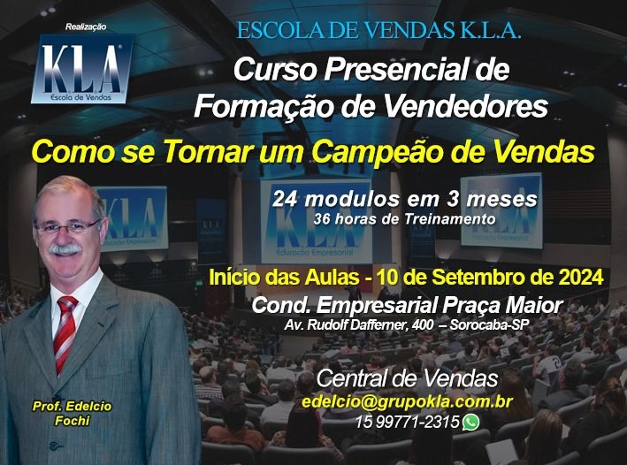 Curso Presencial de Formação de Vendedores Treinamento de vendas Sorocaba Consultoria de vendas